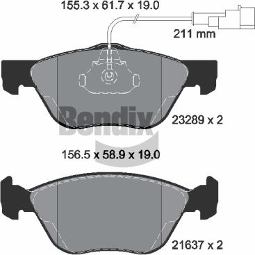 BENDIX Braking BPD1137 — Zestaw klocków hamulcowych, hamulce tarczowe
