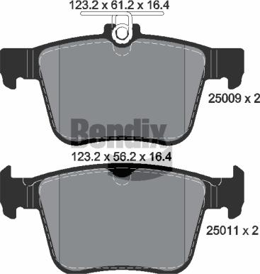 BENDIX Braking BPD1124 — Zestaw klocków hamulcowych, hamulce tarczowe