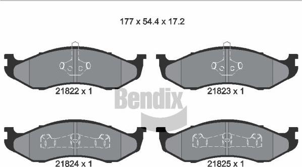 BENDIX Braking BPD1849 — Zestaw klocków hamulcowych, hamulce tarczowe