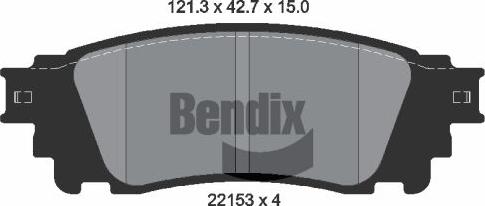 BENDIX Braking BPD1875 — Zestaw klocków hamulcowych, hamulce tarczowe