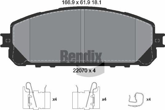 BENDIX Braking BPD1871 — Zestaw klocków hamulcowych, hamulce tarczowe