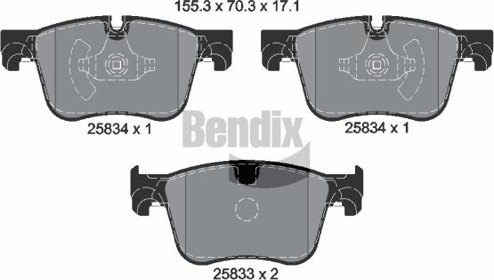 BENDIX Braking BPD1399 — Zestaw klocków hamulcowych, hamulce tarczowe