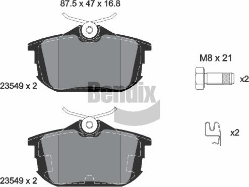 BENDIX Braking BPD1395 — Zestaw klocków hamulcowych, hamulce tarczowe