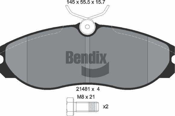 BENDIX Braking BPD1396 — Zestaw klocków hamulcowych, hamulce tarczowe
