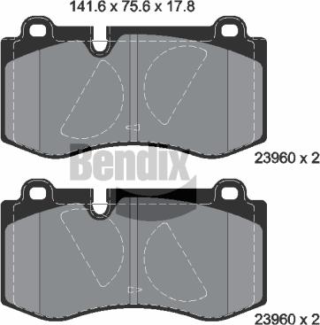BENDIX Braking BPD1390 — Zestaw klocków hamulcowych, hamulce tarczowe
