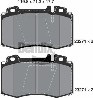 BENDIX Braking BPD1398 — Zestaw klocków hamulcowych, hamulce tarczowe