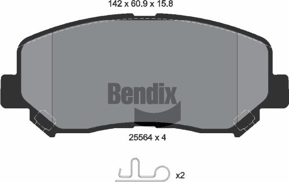 BENDIX Braking BPD1392 — Zestaw klocków hamulcowych, hamulce tarczowe