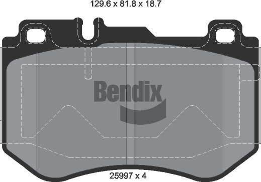 BENDIX Braking BPD1397 — Zestaw klocków hamulcowych, hamulce tarczowe