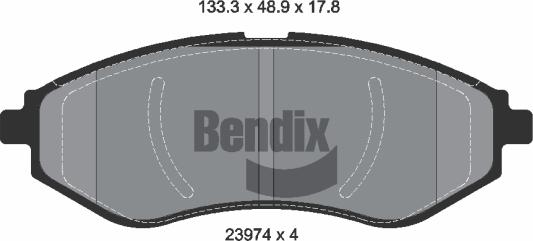 BENDIX Braking BPD1347 — Zestaw klocków hamulcowych, hamulce tarczowe