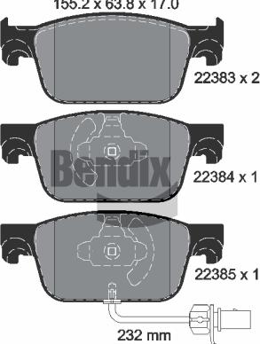 BENDIX Braking BPD1359 — Zestaw klocków hamulcowych, hamulce tarczowe