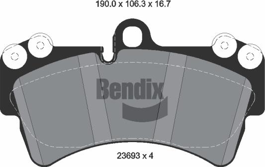 BENDIX Braking BPD1350 — Zestaw klocków hamulcowych, hamulce tarczowe