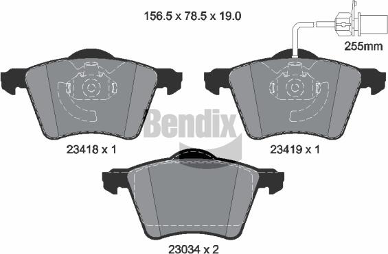 BENDIX Braking BPD1351 — Zestaw klocków hamulcowych, hamulce tarczowe