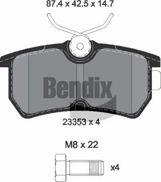 BENDIX Braking BPD1364 — Zestaw klocków hamulcowych, hamulce tarczowe