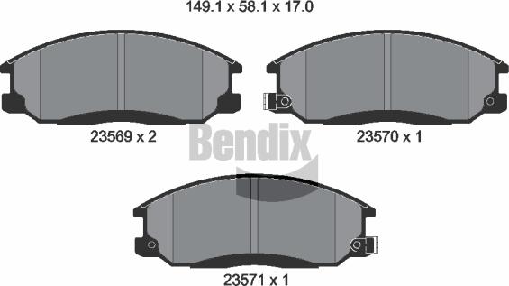 BENDIX Braking BPD1367 — Zestaw klocków hamulcowych, hamulce tarczowe
