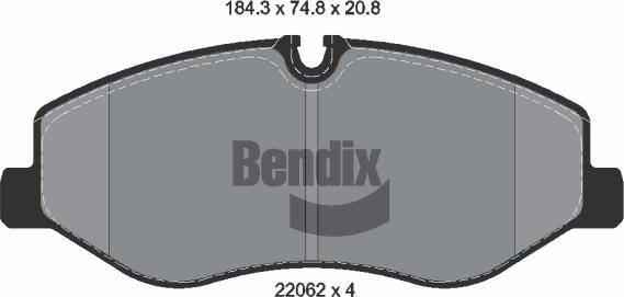 BENDIX Braking BPD1306 — Zestaw klocków hamulcowych, hamulce tarczowe