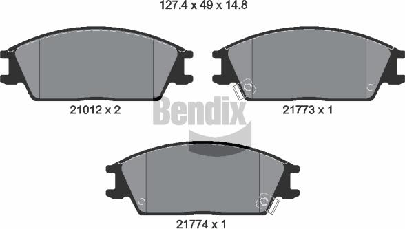 BENDIX Braking BPD1303 — Zestaw klocków hamulcowych, hamulce tarczowe