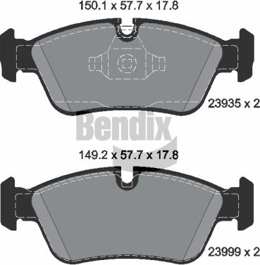 BENDIX Braking BPD1307 — Zestaw klocków hamulcowych, hamulce tarczowe