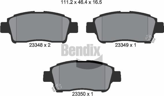 BENDIX Braking BPD1312 — Zestaw klocków hamulcowych, hamulce tarczowe