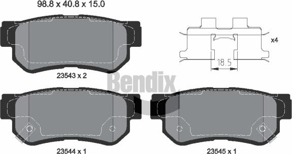 BENDIX Braking BPD1386 — Zestaw klocków hamulcowych, hamulce tarczowe