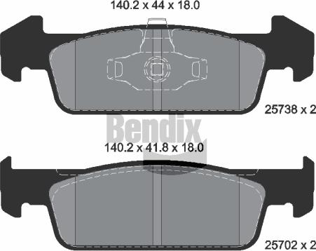 BENDIX Braking BPD1381 — Zestaw klocków hamulcowych, hamulce tarczowe