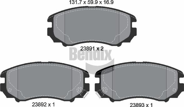 BENDIX Braking BPD1324 — Zestaw klocków hamulcowych, hamulce tarczowe