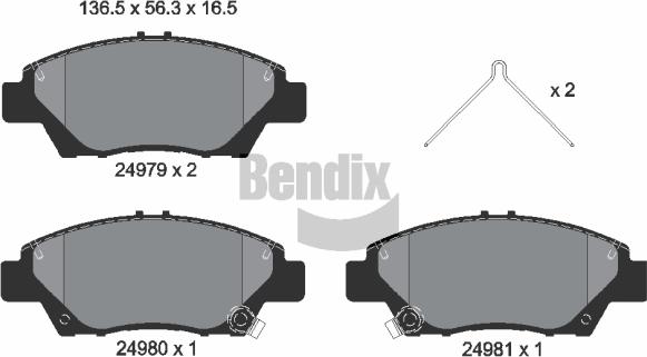 BENDIX Braking BPD1326 — Zestaw klocków hamulcowych, hamulce tarczowe