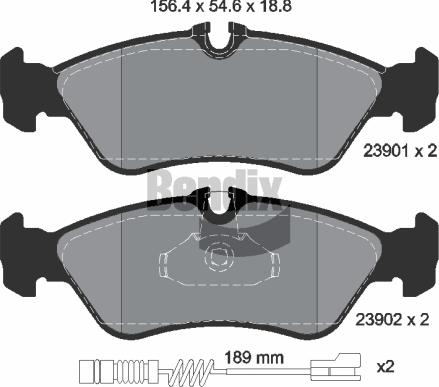 BENDIX Braking BPD1322 — Zestaw klocków hamulcowych, hamulce tarczowe