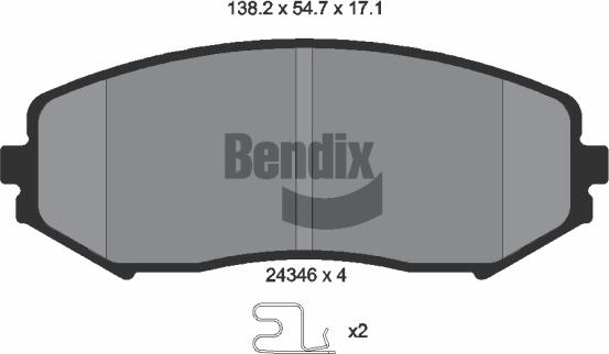 BENDIX Braking BPD1379 — Zestaw klocków hamulcowych, hamulce tarczowe