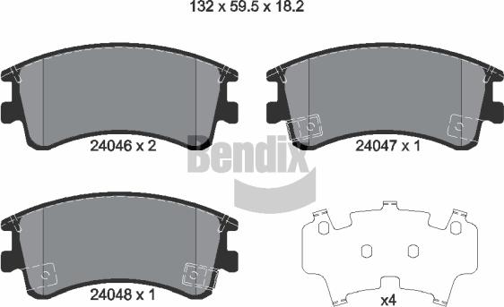 BENDIX Braking BPD1375 — Zestaw klocków hamulcowych, hamulce tarczowe
