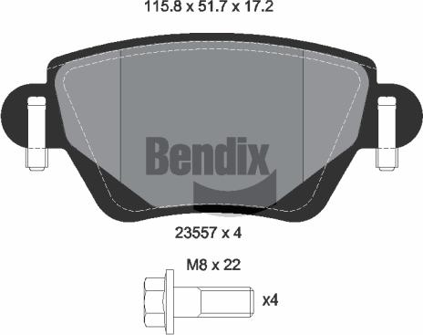 BENDIX Braking BPD1371 — Zestaw klocków hamulcowych, hamulce tarczowe
