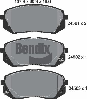 BENDIX Braking BPD1295 — Zestaw klocków hamulcowych, hamulce tarczowe