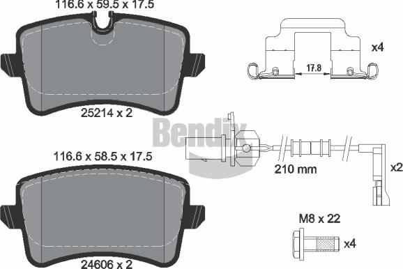 BENDIX Braking BPD1298 — Zestaw klocków hamulcowych, hamulce tarczowe