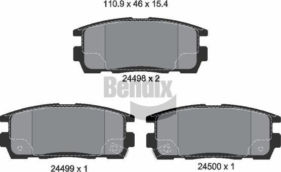 BENDIX Braking BPD1241 — Zestaw klocków hamulcowych, hamulce tarczowe