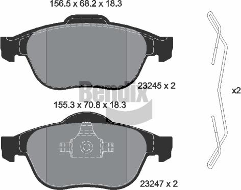 BENDIX Braking BPD1247 — Zestaw klocków hamulcowych, hamulce tarczowe