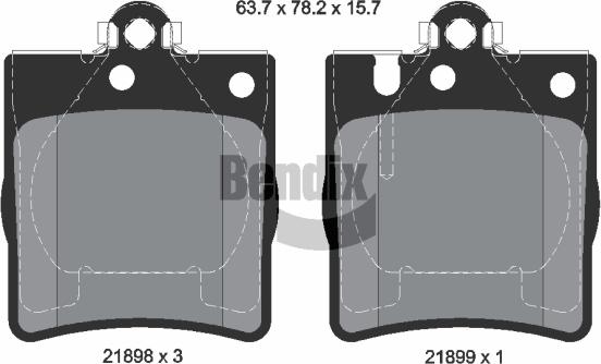 BENDIX Braking BPD1253 — Zestaw klocków hamulcowych, hamulce tarczowe