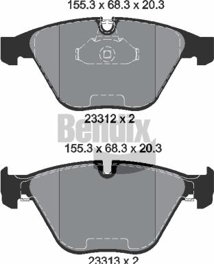 BENDIX Braking BPD1252 — Zestaw klocków hamulcowych, hamulce tarczowe