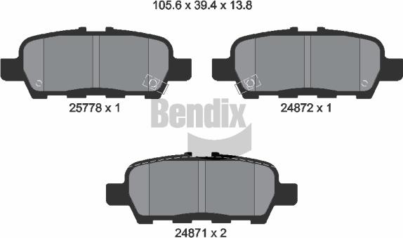 BENDIX Braking BPD1269 — Zestaw klocków hamulcowych, hamulce tarczowe