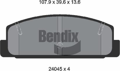 BENDIX Braking BPD1266 — Zestaw klocków hamulcowych, hamulce tarczowe
