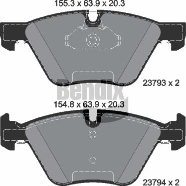 BENDIX Braking BPD1263 — Zestaw klocków hamulcowych, hamulce tarczowe
