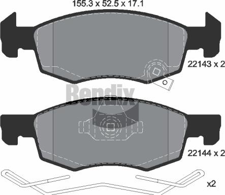 BENDIX Braking BPD1209 — Zestaw klocków hamulcowych, hamulce tarczowe