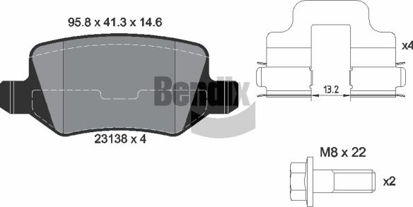 BENDIX Braking BPD1219 — Zestaw klocków hamulcowych, hamulce tarczowe