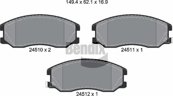 BENDIX Braking BPD1216 — Zestaw klocków hamulcowych, hamulce tarczowe