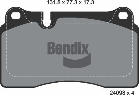 BENDIX Braking BPD1218 — Zestaw klocków hamulcowych, hamulce tarczowe