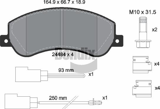BENDIX Braking BPD1213 — Zestaw klocków hamulcowych, hamulce tarczowe