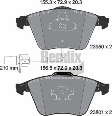 BENDIX Braking BPD1285 — Zestaw klocków hamulcowych, hamulce tarczowe
