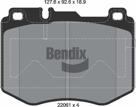 BENDIX Braking BPD1280 — Zestaw klocków hamulcowych, hamulce tarczowe