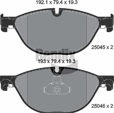 BENDIX Braking BPD1281 — Zestaw klocków hamulcowych, hamulce tarczowe