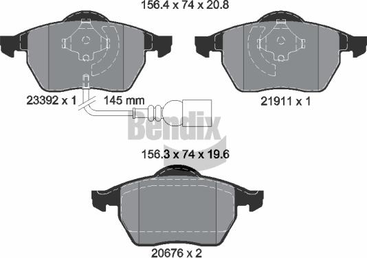 BENDIX Braking BPD1236 — Zestaw klocków hamulcowych, hamulce tarczowe
