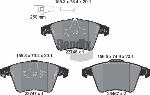 BENDIX Braking BPD1224 — Zestaw klocków hamulcowych, hamulce tarczowe