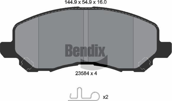 BENDIX Braking BPD1505 — Zestaw klocków hamulcowych, hamulce tarczowe